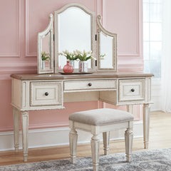 Realyn Youth Vanity and Mirror With Stool