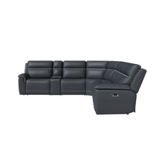 Sawyer 6-Piece Leather Power Sectional by Flexsteel