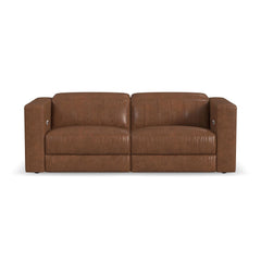 Austin Chestnut Leather Power Reclining Sofa with Power Headrest by Flexsteel