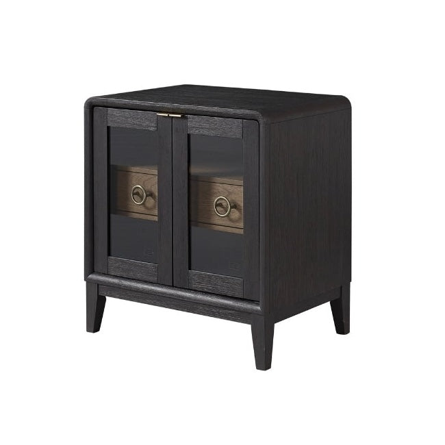 Elure Glass Door Nightstand by Bernards
