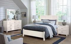 Tide & Timber Queen Fretwork Bed in Soft White Maple by Vaughan-Bassett