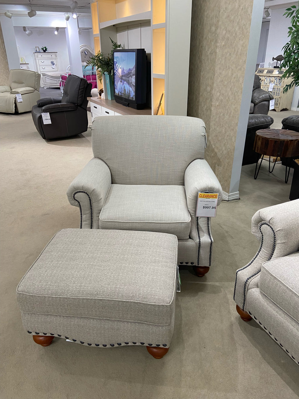 Hunt Club Chair and Ottoman by Bassett