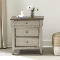 Ivy Hollow 3-Drawer Nightstand with Charging Station by Liberty