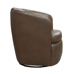 Barolo Leather Swivel Club Chair - Vintage Brown by Parker House