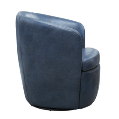 Barolo Leather Swivel Club Chair - Vintage Navy by Parker House