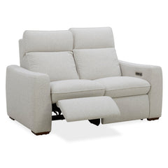 Ava Power Reclining Loveseat with Power Headrest & Lumbar in Silver Sand by Flexsteel