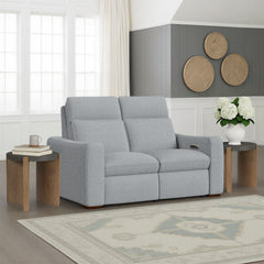 Ava Power Reclining Loveseat with Power Headrest & Lumbar in Stonewash by Flexsteel