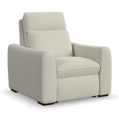 Ava Power Recliner with Power Headrest & Lumbar in Silver Sand by Flexsteel
