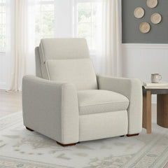 Ava Power Recliner with Power Headrest & Lumbar in Silver Sand by Flexsteel
