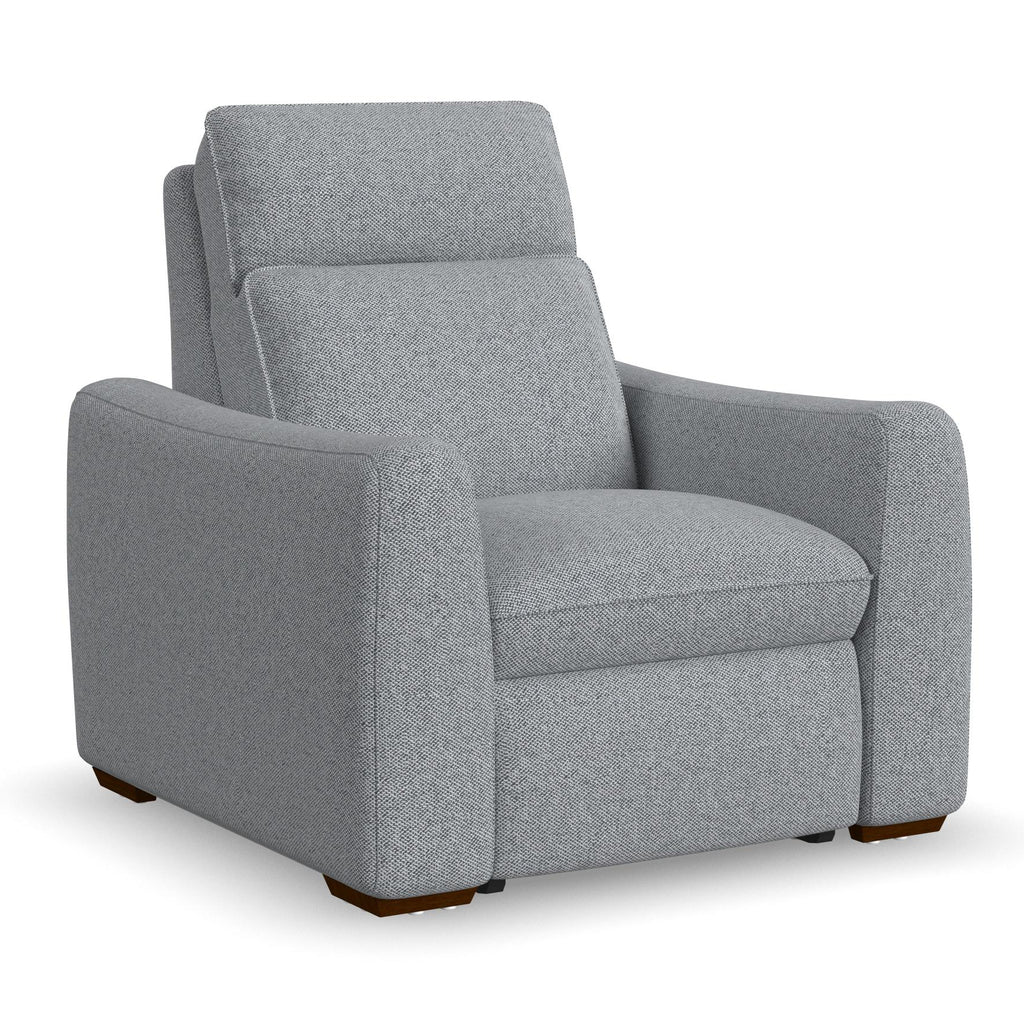 Ava Power Recliner with Power Headrest & Lumbar in Stonewash by Flexsteel