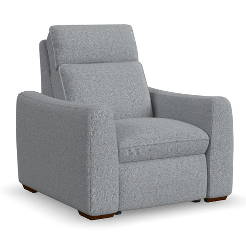 Ava Power Recliner with Power Headrest & Lumbar in Stonewash by Flexsteel