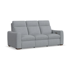 Ava Power Reclining Sofa with Power Headrest & Lumbar in Stonewash by Flexsteel