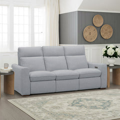 Ava Power Reclining Sofa with Power Headrest & Lumbar in Stonewash by Flexsteel