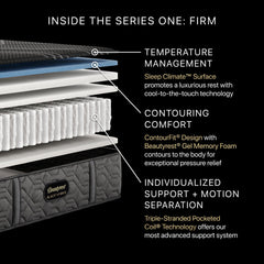 Black Hybrid Series One Firm Queen Mattress by Beautyrest