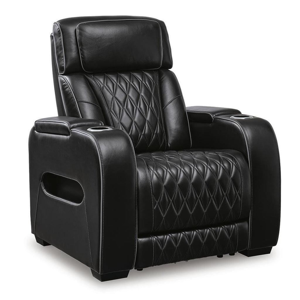 Boyington Power Recliner with Heat and Massage in Black