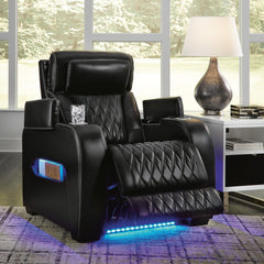 Boyington Power Recliner with Heat and Massage in Black