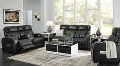 Boyington Power Loveseat with Heat and Massage in Black