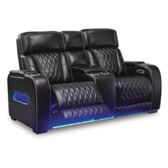 Boyington Power Loveseat with Heat and Massage in Black