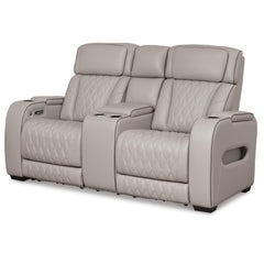 Boyington Power Loveseat with Heat and Massage in Gray