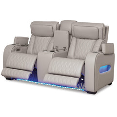 Boyington Power Loveseat with Heat and Massage in Gray