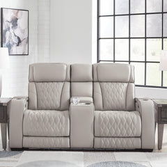 Boyington Power Loveseat with Heat and Massage in Gray
