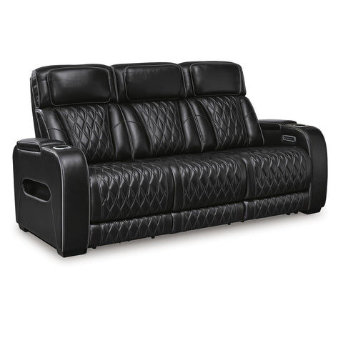 Boyington Power Sofa with Heat and Massage in Black