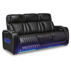 Boyington Power Sofa with Heat and Massage in Black