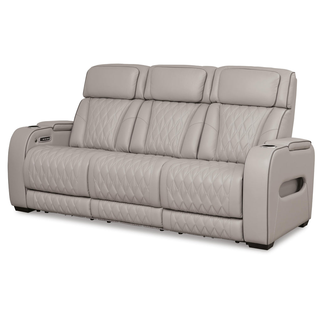 Boyington Power Sofa with Heat and Massage in Gray