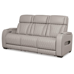 Boyington Power Sofa with Heat and Massage in Gray