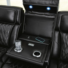 Boyington Power Sofa with Heat and Massage in Black