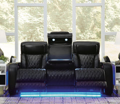 Boyington Power Sofa with Heat and Massage in Black