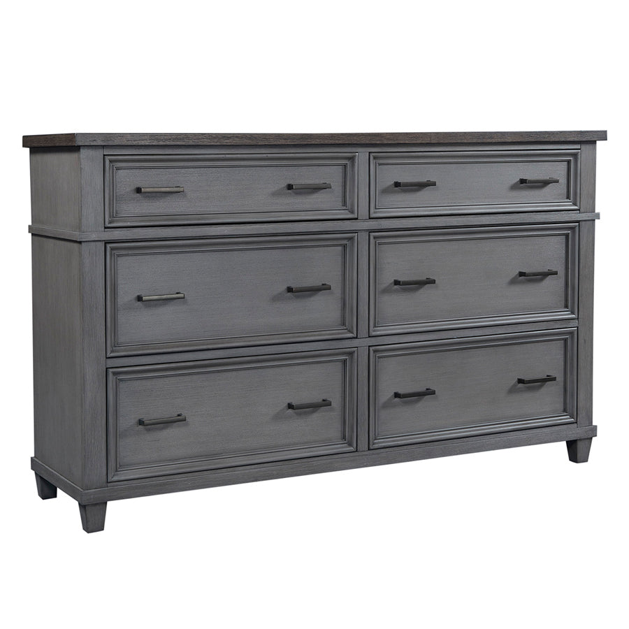 Caraway 6-Drawer Dresser (Aged Slate) by Aspenhome