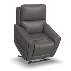 Carter Smoke Fabric Lift Recliner with Heat and Massage by Flexsteel