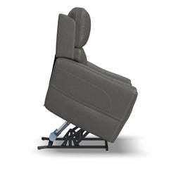 Carter Smoke Fabric Lift Recliner with Heat and Massage by Flexsteel