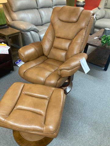 Leather Chair and Ottoman