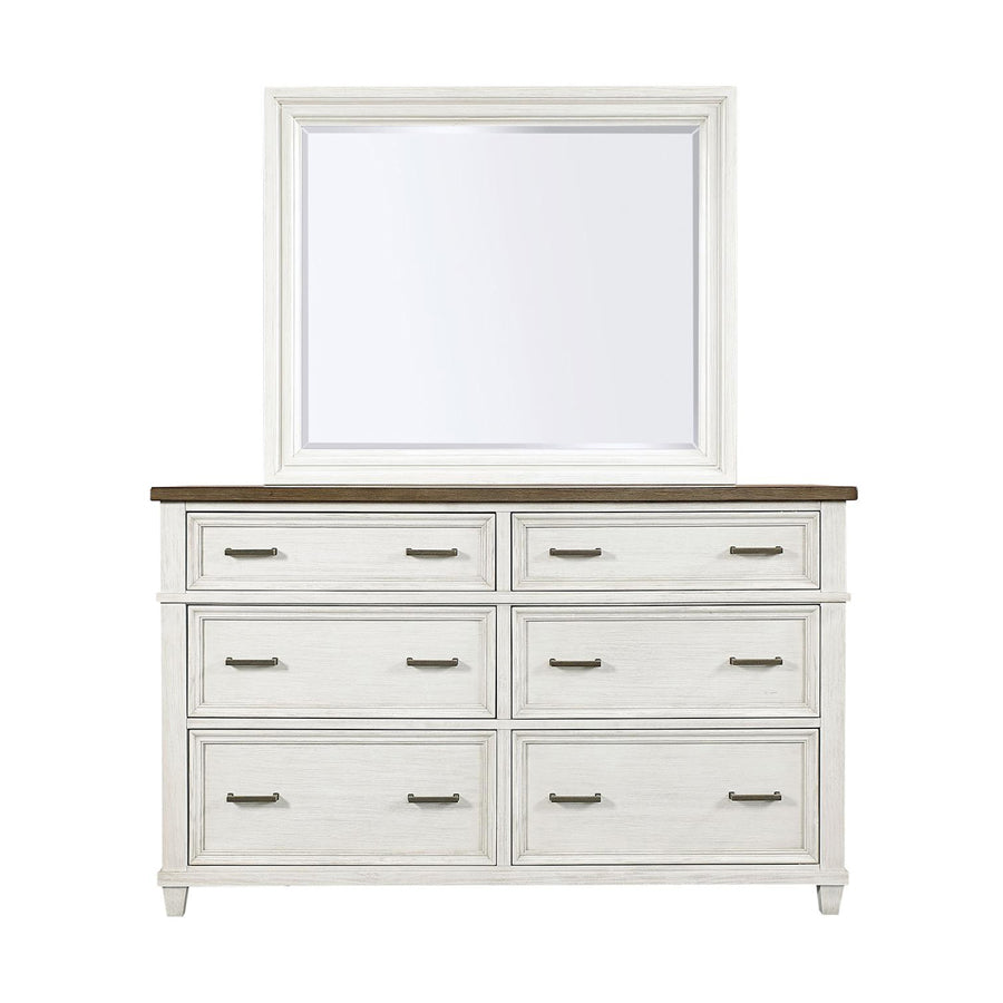 Caraway 2-Piece Dresser/Mirror (Aged Ivory) by Aspenhome