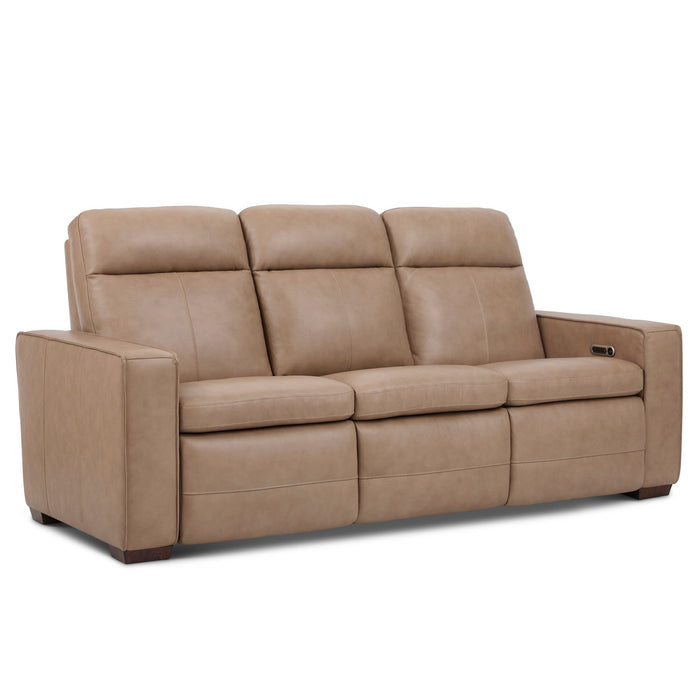 Dutch Leather Power Reclining Sofa with Console, Power Headrest, & Lumbar by Flexsteel