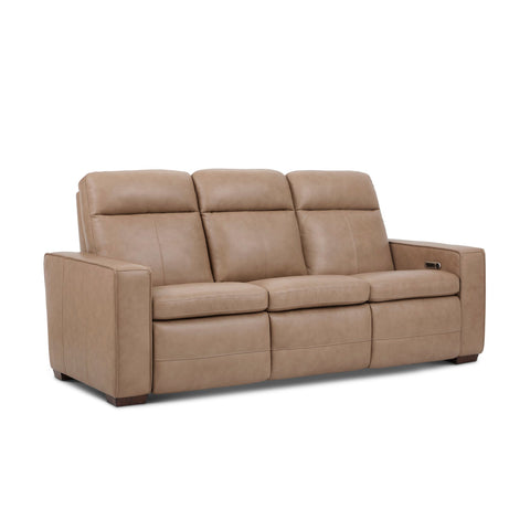 Dutch Leather Power Reclining Sofa with Console, Power Headrest, & Lumbar by Flexsteel