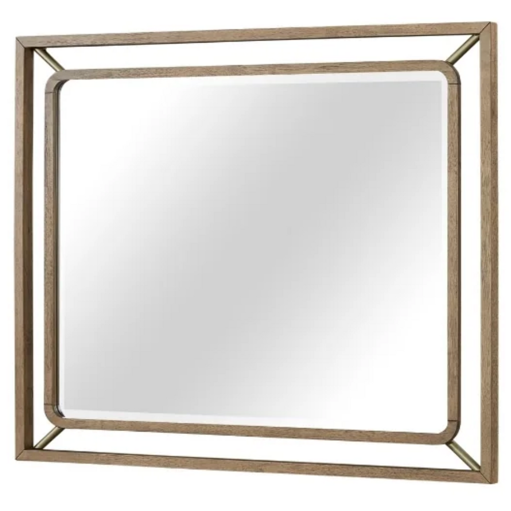 Elure Wood and Metal Mirror by Bernards