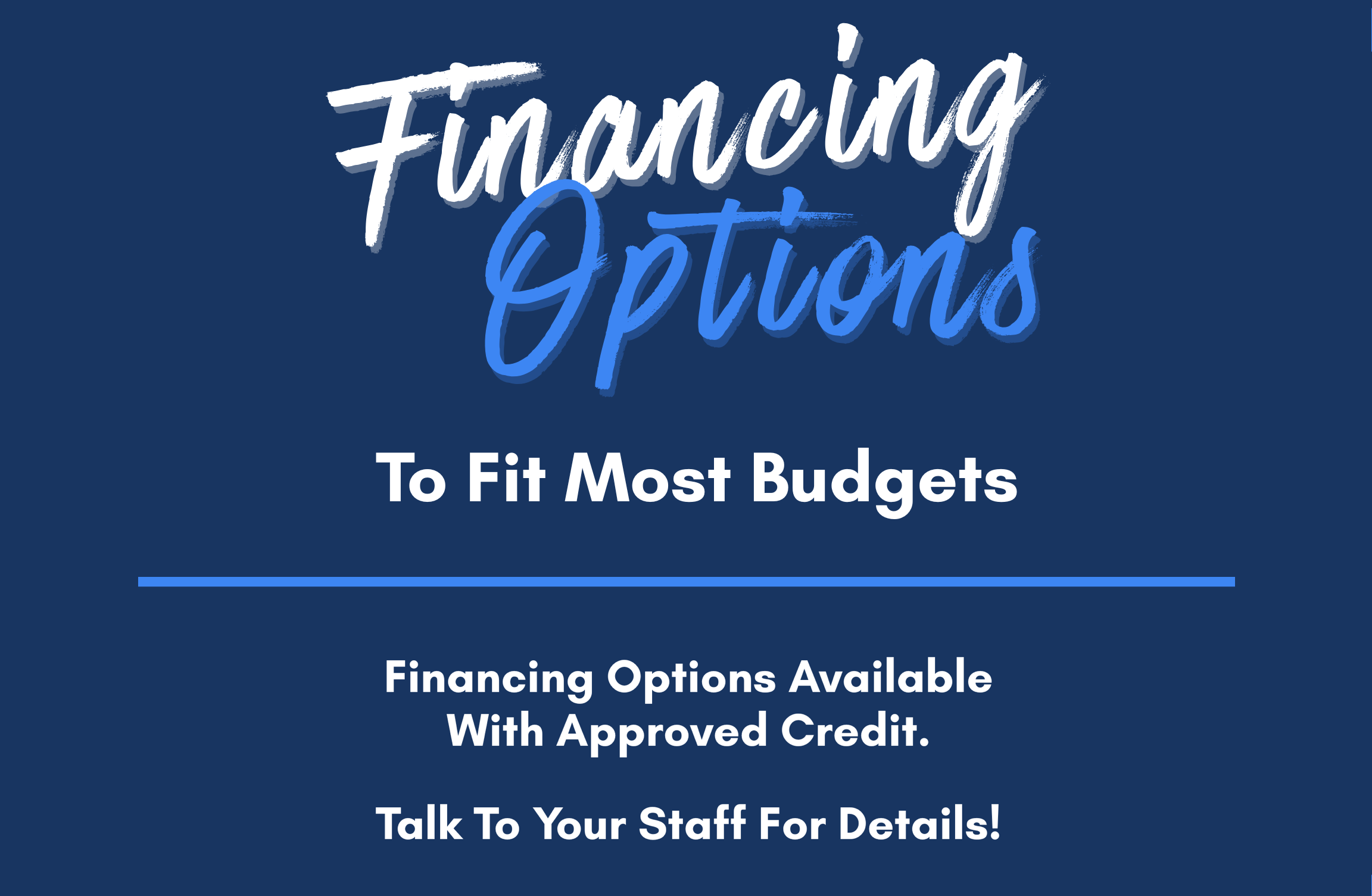 Financing options available for Barrow customers
