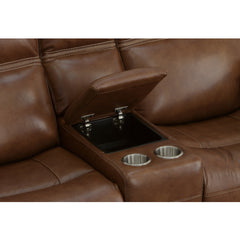 Jackson Leather Power Reclining Loveseat with Console by Flexsteel