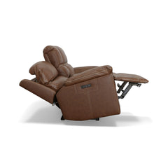 Jackson Leather Power Reclining Loveseat with Console by Flexsteel