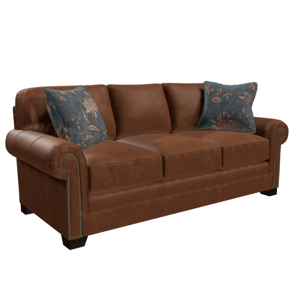 Leather Nail Head Sofa by Craftmaster