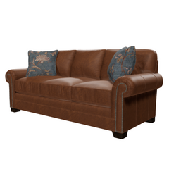 Leather Nail Head Sofa by Craftmaster