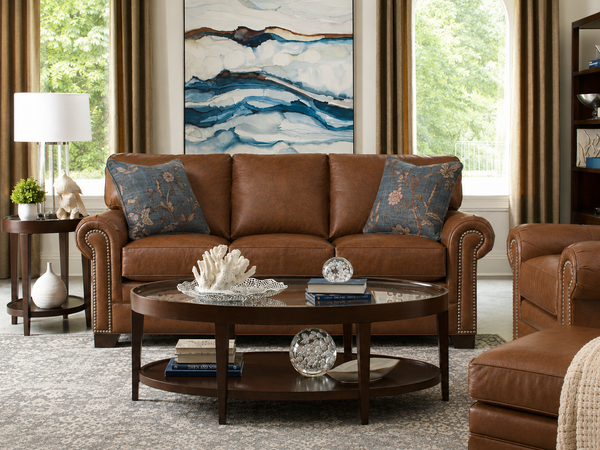 Leather Nail Head Sofa