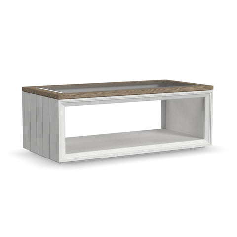 Melody White Rectangular Coffee Table with Casters by Flexsteel
