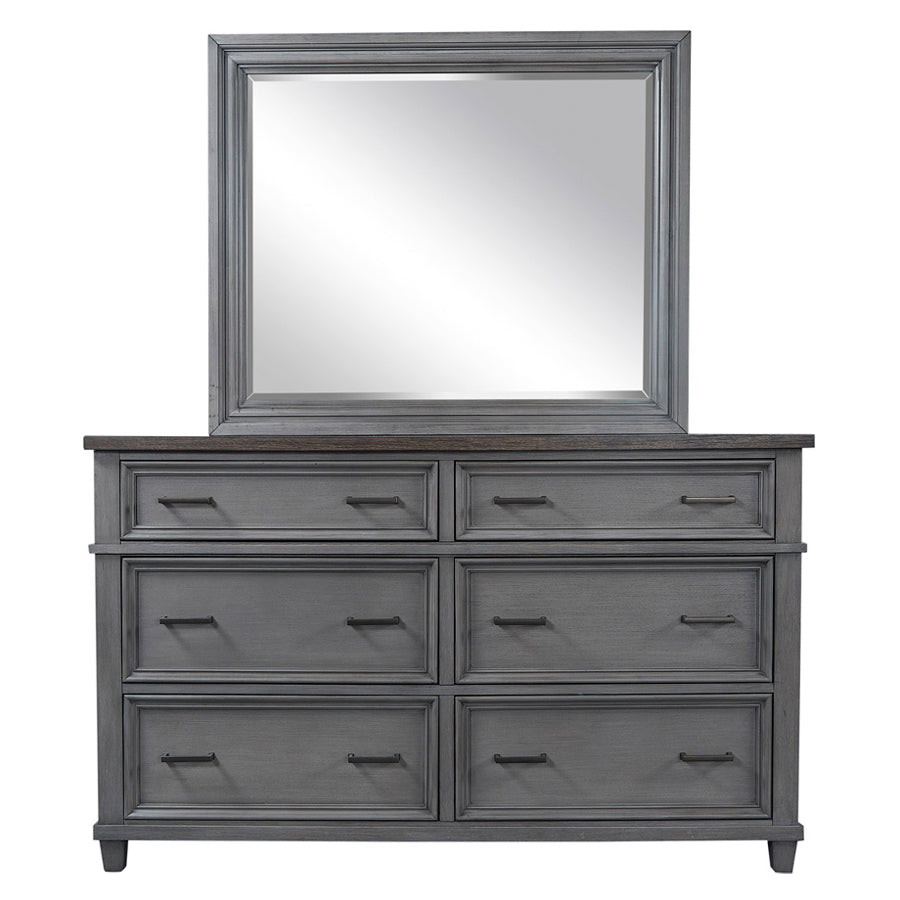 Caraway 2-Piece Dresser/Mirror (Aged Slate) by Aspenhome