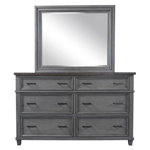 Caraway 2-Piece Dresser/Mirror (Aged Slate) by Aspenhome