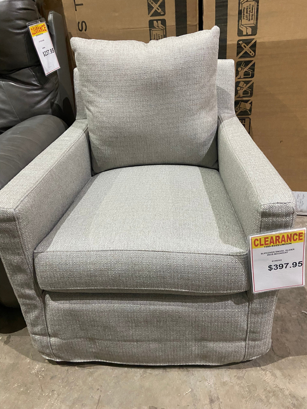 Zeus Moondust Slipcover Swivel Glider