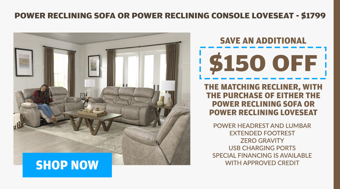 Power reclining furniture group on sale